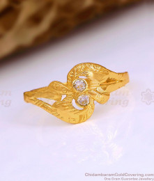 Twin Sparkling Stone Toi et Moi Textured Impon Ring For Women FR1658