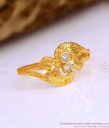 Twin Sparkling Stone Toi et Moi Textured Impon Ring For Women FR1658