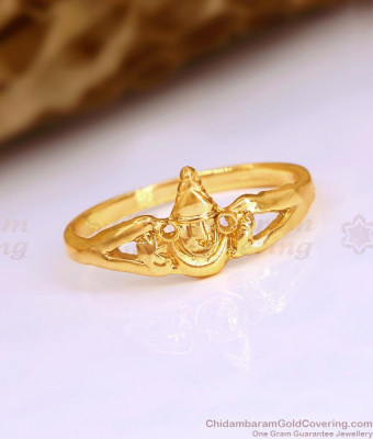Traditional Lord Vishnu Motiff Impon Ring Design For Daily Wear FR1668