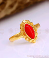 Oval Shaped Impon Red Coral Stone Finger Ring At Affordable Price FR1675