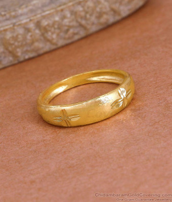 Elegant Machine Cut Flower Design Micro Gold Plated Finger Ring FR1677