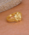 Classic Daily Wear Plain Gold Polish Floral Ring Online FR1678 Classic Daily Wear Plain Gold Polish Floral Ring Online FR1678