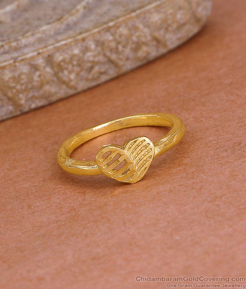 Premium Heart Design 1 Gram Gold Ring Without Stone FR1681 Premium Heart Design 1 Gram Gold Ring Without Stone FR1681