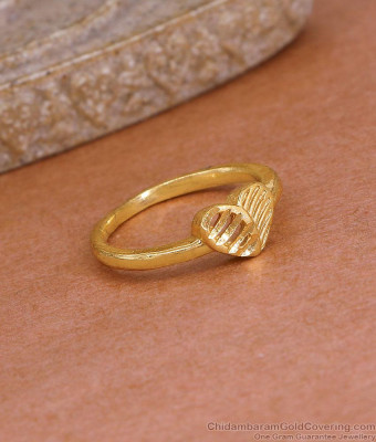 Premium Heart Design 1 Gram Gold Ring Without Stone FR1681
