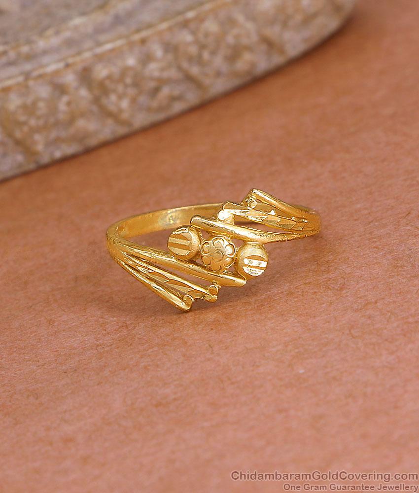 Buy Premium Quality Plain Gold Plated Ring For Daily Wear Online FR1682