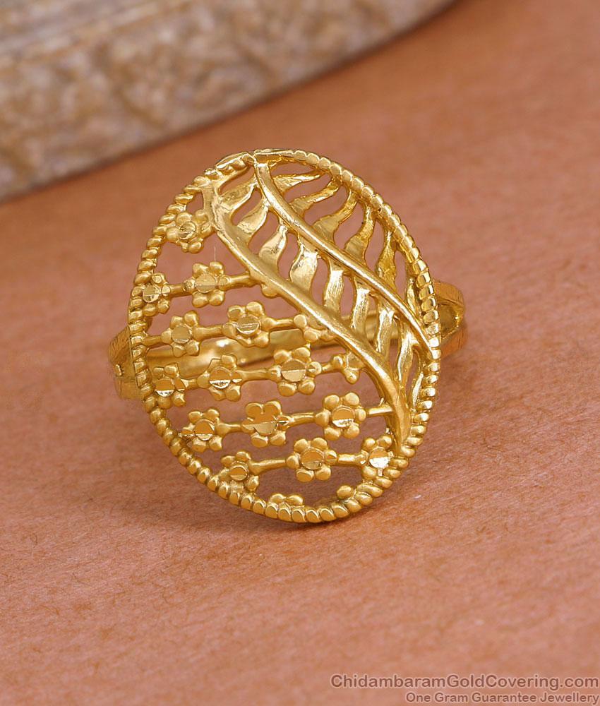 Premium 2 Gram Gold Floral Design Wedding Ring For Women FR1688 Premium 2 Gram Gold Floral Design Wedding Ring For Women FR1688