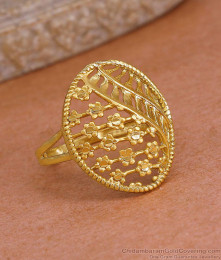 Premium 2 Gram Gold Floral Design Wedding Ring For Women FR1688 Premium 2 Gram Gold Floral Design Wedding Ring For Women FR1688