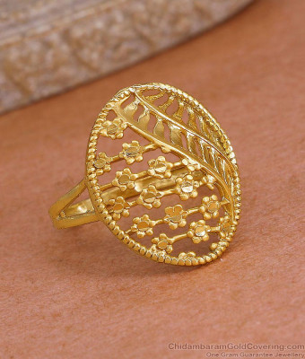 Premium 2 Gram Gold Floral Design Wedding Ring For Women FR1688