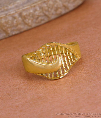 Elegant Traditional Gold Plated Net Pattern Leaf Ring FR1689