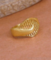 Elegant Traditional Gold Plated Net Pattern Leaf Ring FR1689 Elegant Traditional Gold Plated Net Pattern Leaf Ring FR1689