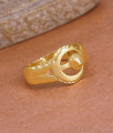 Stylish Gold Covering Geometric Circle Womens Ring FR1690