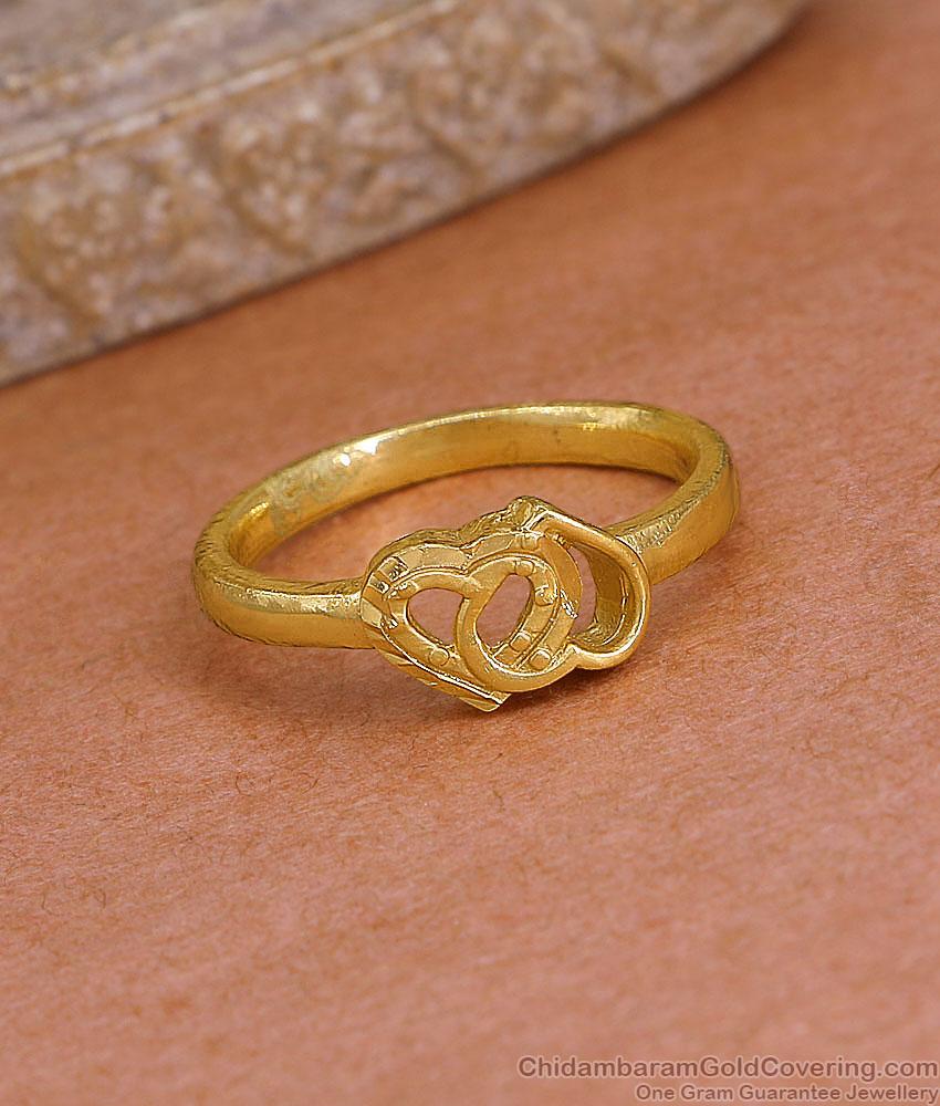 Buy Micro Gold Plated Heart Shaped Engagement Ring Online FR1695