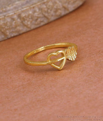 Light Weight Daily Wear Gold Imitation Ring Heart Design FR1696