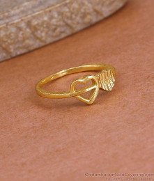 Light Weight Daily Wear Gold Imitation Ring Heart Design FR1696 Light Weight Daily Wear Gold Imitation Ring Heart Design FR1696