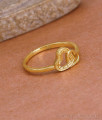 Elegant Dual Heart Gold Plated Wedding Ring Shop Online FR1697