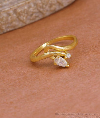 Daily Wear Gold Covering Finger Ring With White Stone FR1699