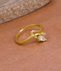 Daily Wear Gold Covering Finger Ring With White Stone FR1699
