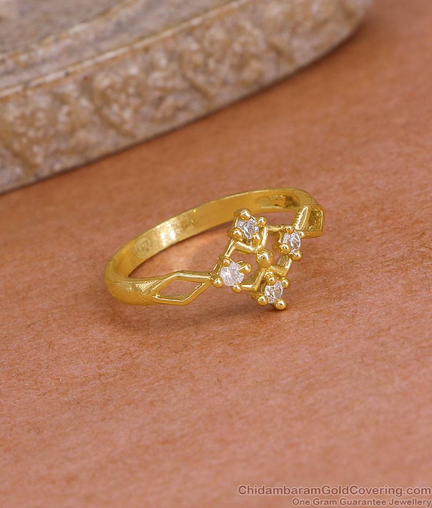 Classic Ad Stone Floral Design Gold Ring For Women FR1700 Classic Ad Stone Floral Design Gold Ring For Women FR1700
