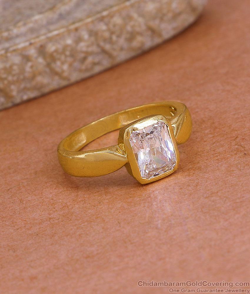 Premium Quality Diamond Ring 1 Gram Gold Finish FR1702 Premium Quality Diamond Ring 1 Gram Gold Finish FR1702