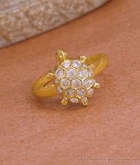 Full White Stone Lucky Tortoise Gold Ring At Affordable Price FR1703 Full White Stone Lucky Tortoise Gold Ring At Affordable Price FR1703
