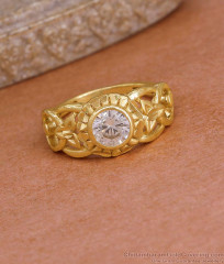 Grand Two Gram Gold Diamond Ring For Women Wedding FR1704