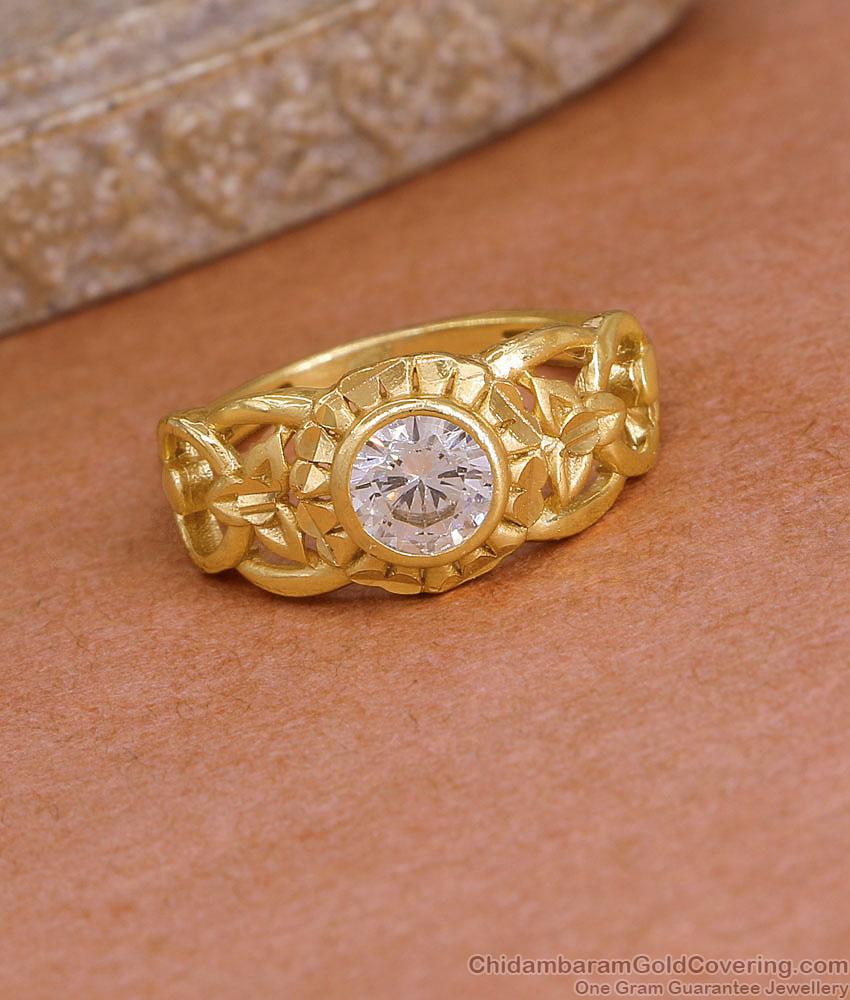 Grand Two Gram Gold Diamond Ring For Women Wedding FR1704 Grand Two Gram Gold Diamond Ring For Women Wedding FR1704