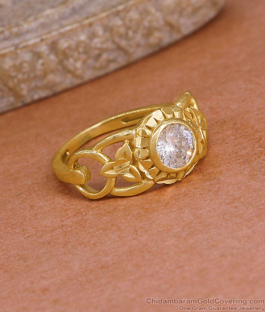 Grand Two Gram Gold Diamond Ring For Women Wedding FR1704 Grand Two Gram Gold Diamond Ring For Women Wedding FR1704