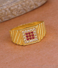 Sparkling Ruby White Stone Gold Imitation Ring Design FR1705 Sparkling Ruby White Stone Gold Imitation Ring Design FR1705