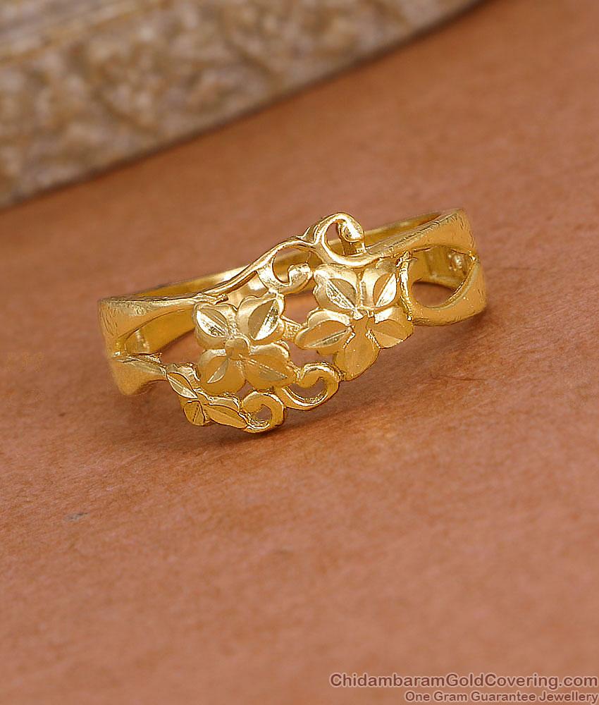 Beautiful Floral Design Light Weight Gold Ring Online FR1709 Beautiful Floral Design Light Weight Gold Ring Online FR1709