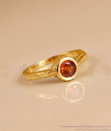 Ruby Red Stone One Gram Gold Plated Finger Ring for Women | FR1721