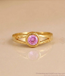 Pink AD Stone Gold Plated Finger Ring for Women | FR1723