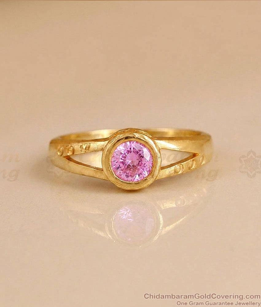 Pink AD Stone Gold Plated Finger Ring for Women | FR1723 Pink AD Stone Gold Plated Finger Ring for Women | FR1723