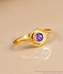 New Arrival Matt Finish Gold Ring With Amethyst Stone FR1726