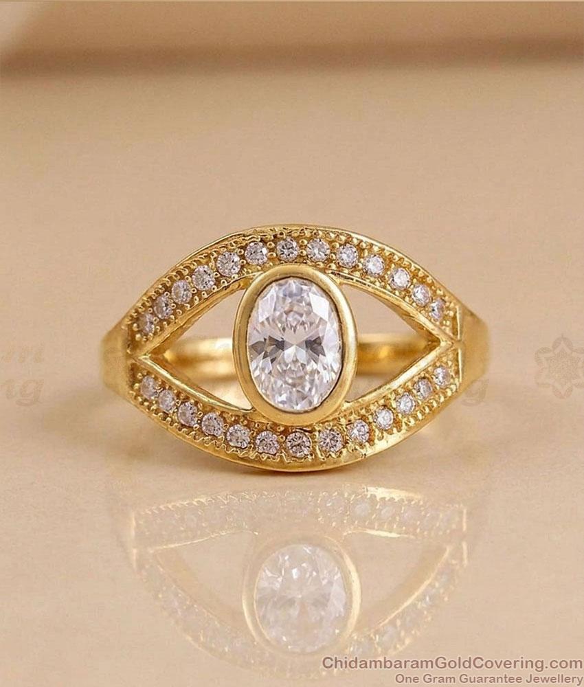 Stylish Full White Stone Engagement Ring Gold Finish FR1729 Stylish Full White Stone Engagement Ring Gold Finish FR1729