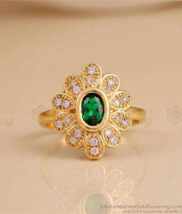 High Quality Emerald Stone Diamond Ring Floral Design FR1731 High Quality Emerald Stone Diamond Ring Floral Design FR1731