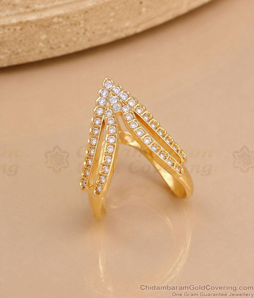 Impon Panchaloham American Diamond Studded Vanki Ring for Women FR1733 Impon Panchaloham American Diamond Studded Vanki Ring for Women FR1733