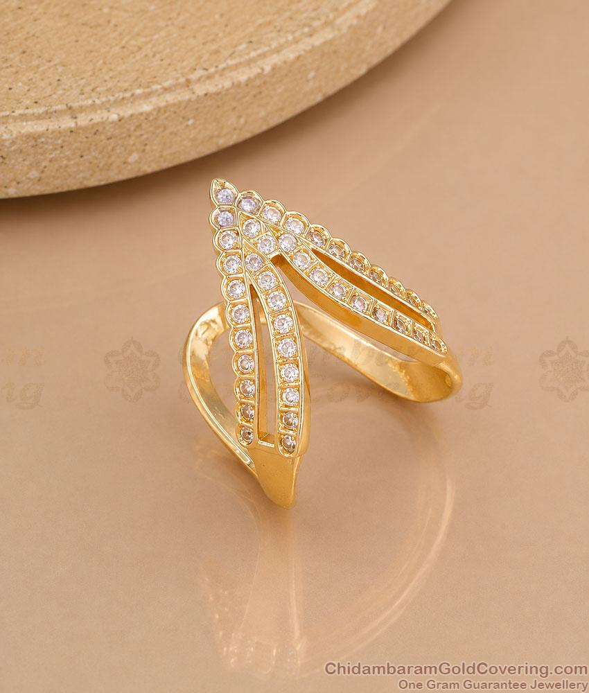 Impon Panchaloham American Diamond Studded Vanki Ring for Women FR1733 Impon Panchaloham American Diamond Studded Vanki Ring for Women FR1733