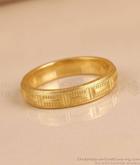 Gold Plated Textured Band Ring For Men And Women FR1736