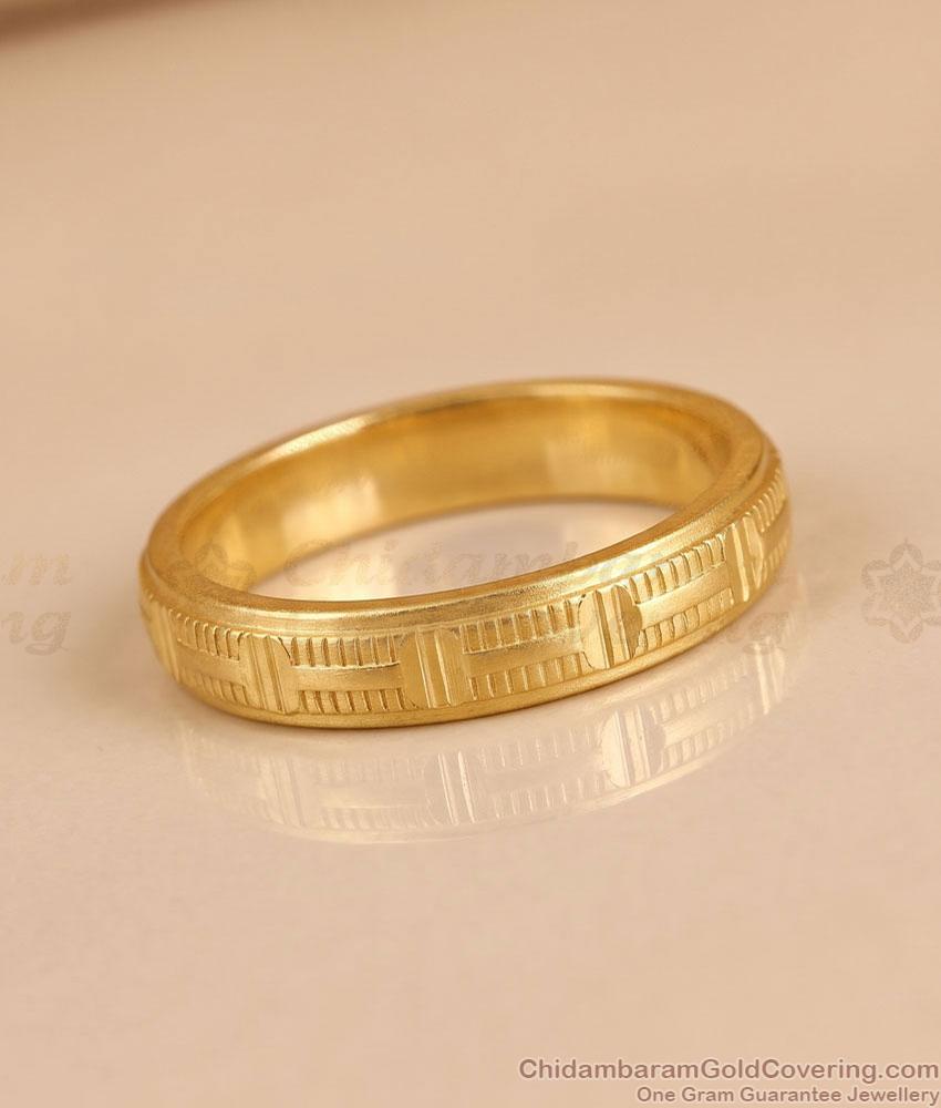 Gold Plated Textured Band Ring For Men And Women FR1736 Gold Plated Textured Band Ring For Men And Women FR1736