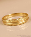 Classic Double Line Textured Gold Polish Ring FR1738