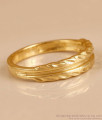 Classic Double Line Textured Gold Polish Ring FR1738
