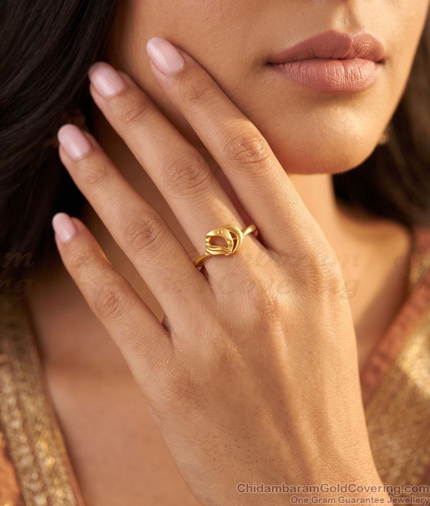 Light Weight Gold Plated Leaf Ring For Daily Use FR1739 Light Weight Gold Plated Leaf Ring For Daily Use FR1739