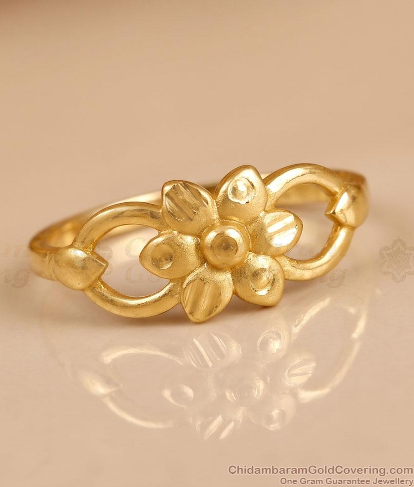 Handcrafted Forming Gold Finish RIng Floral Design FR1743