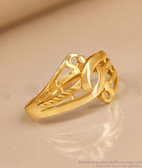 Buy One Gram Gold PLain Finger Ring For Women FR1747