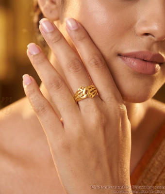 Buy One Gram Gold PLain Finger Ring For Women FR1747
