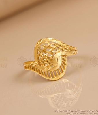 Traditional Matt Gold Finish Plain Ring Design Shop Online FR1749