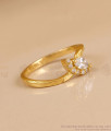Simple White Stone Daily Wear Gold Ring For Women FR1753