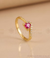 Beautiful Red Heart Ad Stone Gold Imitation Ring Design FR1755 Beautiful Red Heart Ad Stone Gold Imitation Ring Design FR1755