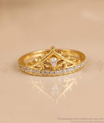 New Arrival Crown Design White Stone Finger Ring FR1756