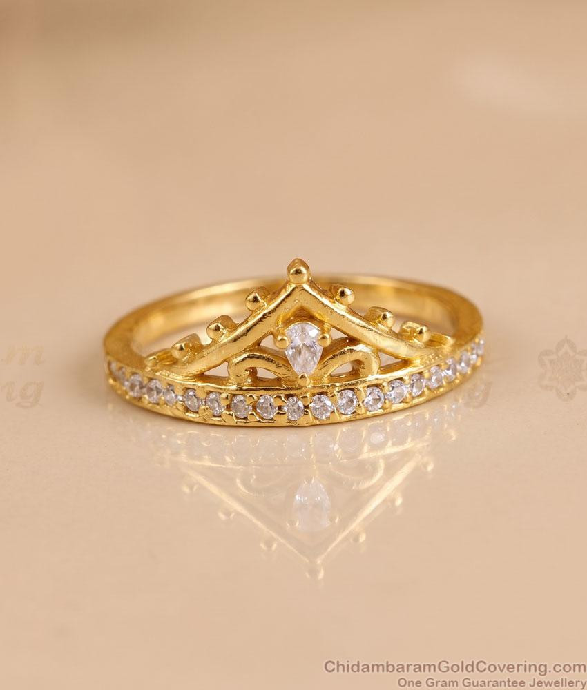 New Arrival Crown Design White Stone Finger Ring FR1756 New Arrival Crown Design White Stone Finger Ring FR1756